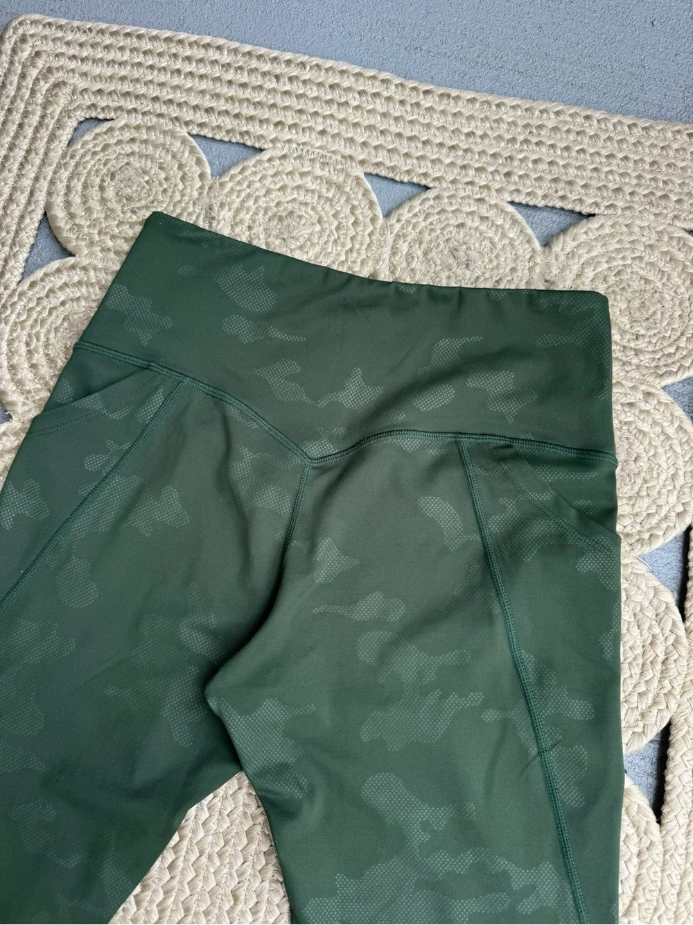 Curves N Combatboots Green Camo High Waisted Pocket Leggings Size S